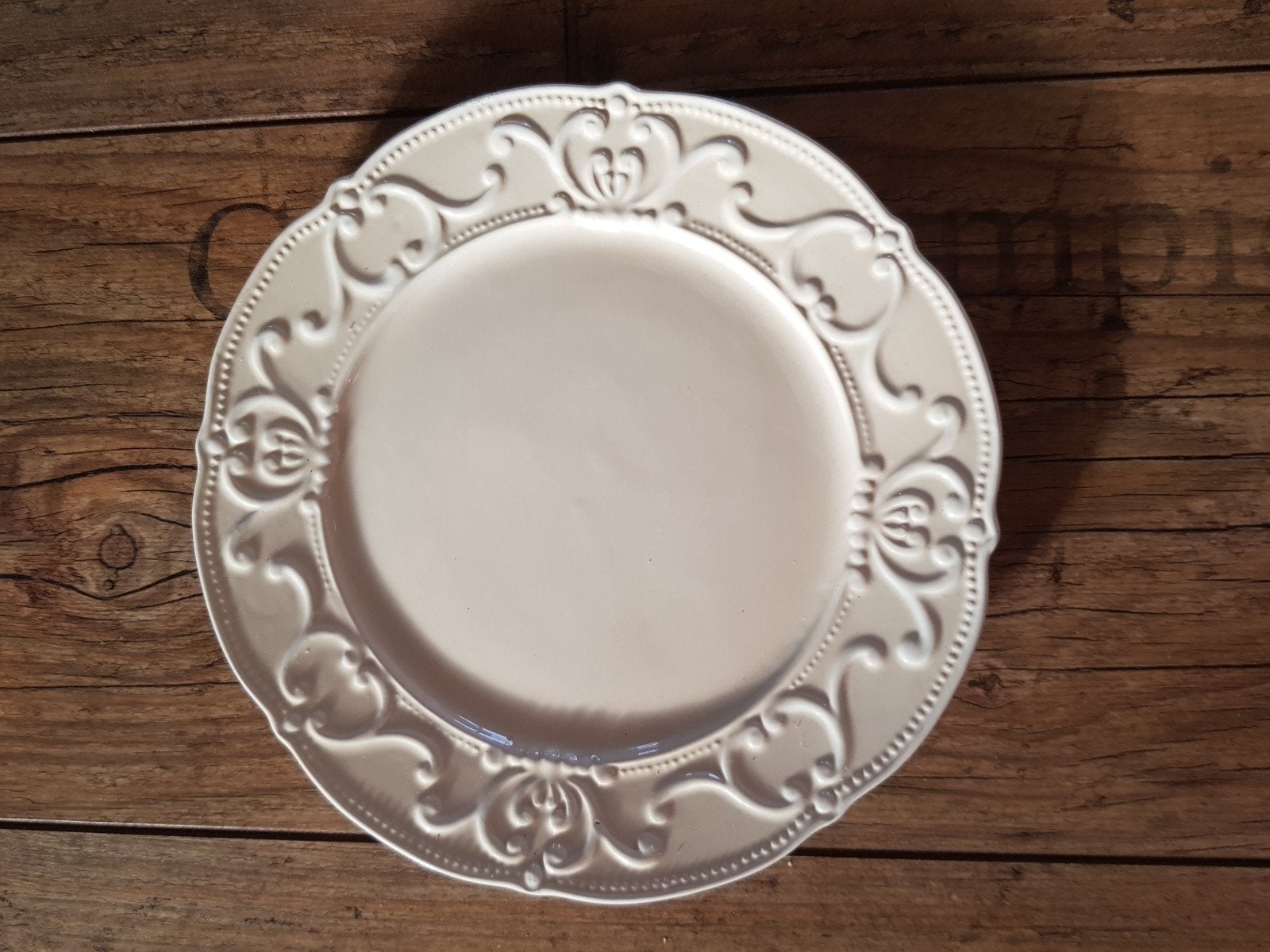 Bord countryfield crème, Ophalen of Verzenden, Nieuw, Vintage, Bord(en)