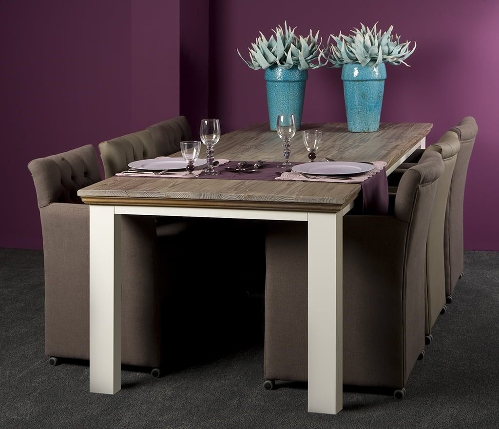 *ACTIE* Landelijke Eettafel Eetkamertafel Tafel Fleur (16), Landelijke tafel eettafel eetkamertafel bolpoot of rechte poot, Rechthoekig