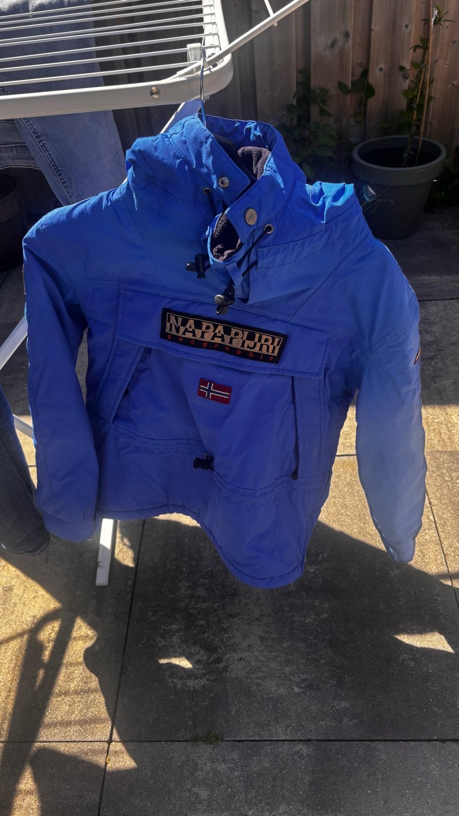 Napapijri Skidoo jas - Blauw - Maat 152, Ophalen of Verzenden, Zo goed als nieuw, Jongen of Meisje, Jas