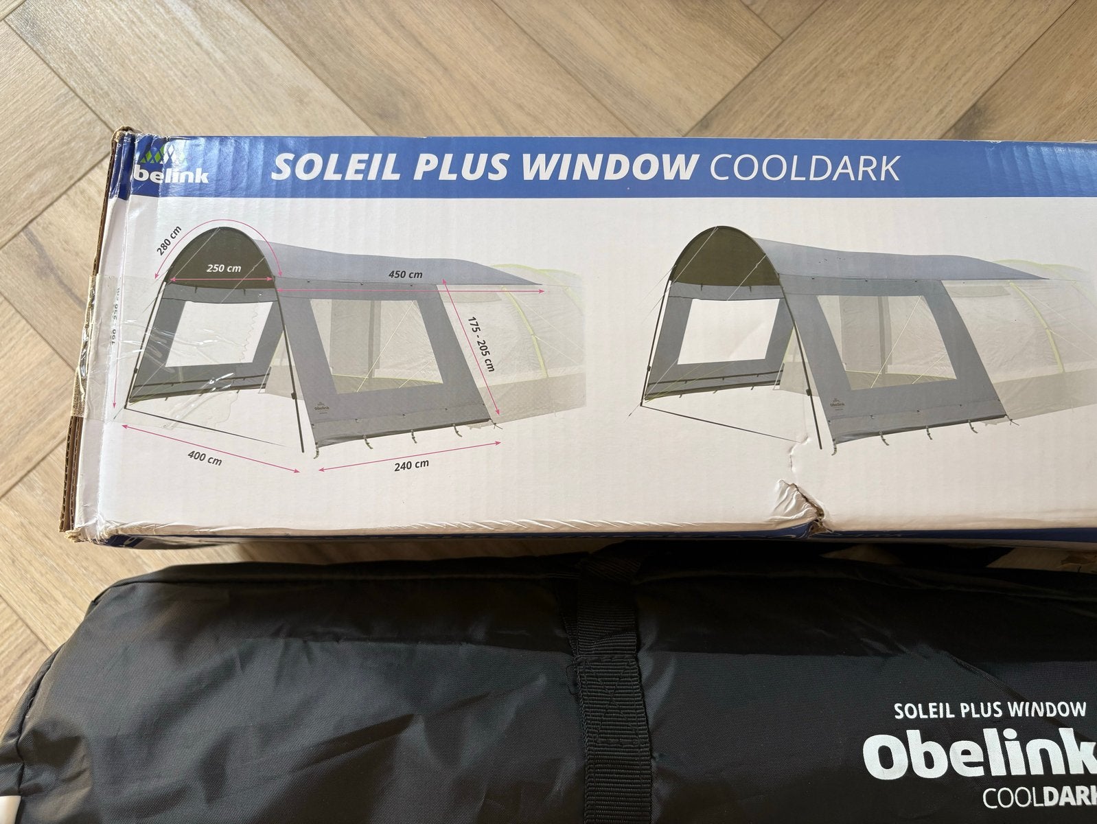 Obelink Soleil Plus Window Cooldark luifel, Caravans en Kamperen, Tenten, Ophalen of Verzenden, Gebruikt, Tot en met 4