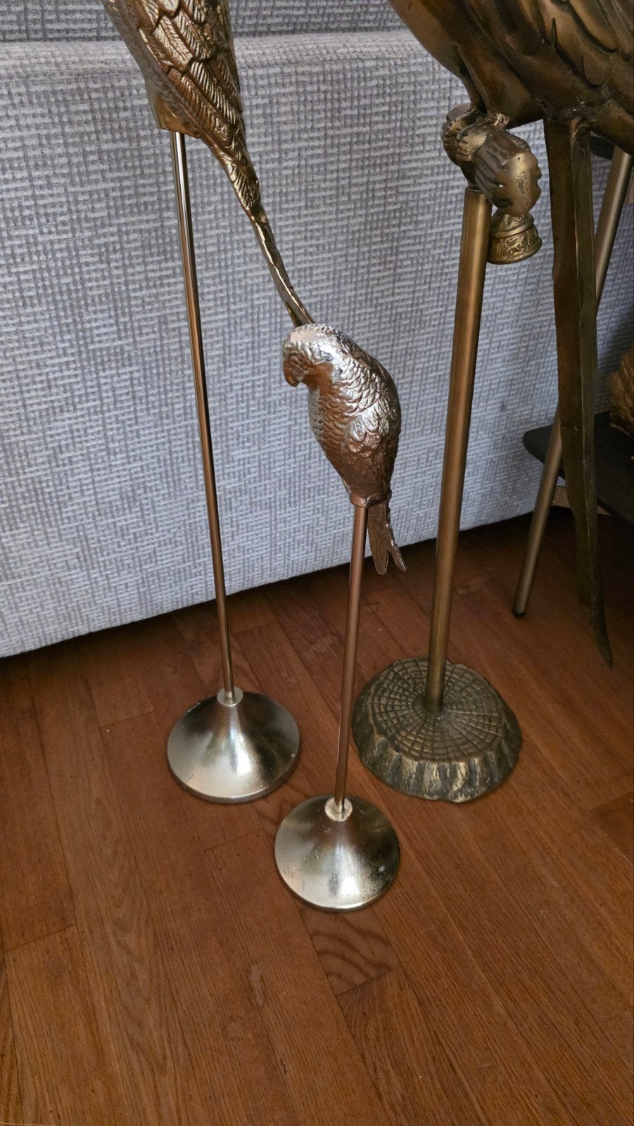 3 Messing papagaaien, Antiek en Kunst, Ophalen