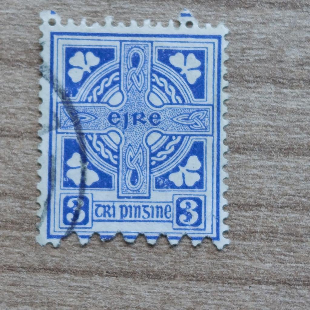 Ierland  Bijzondere tanding en kopstaand watermerk  Mi 45, Ophalen of Verzenden, Ierland, Gestempeld