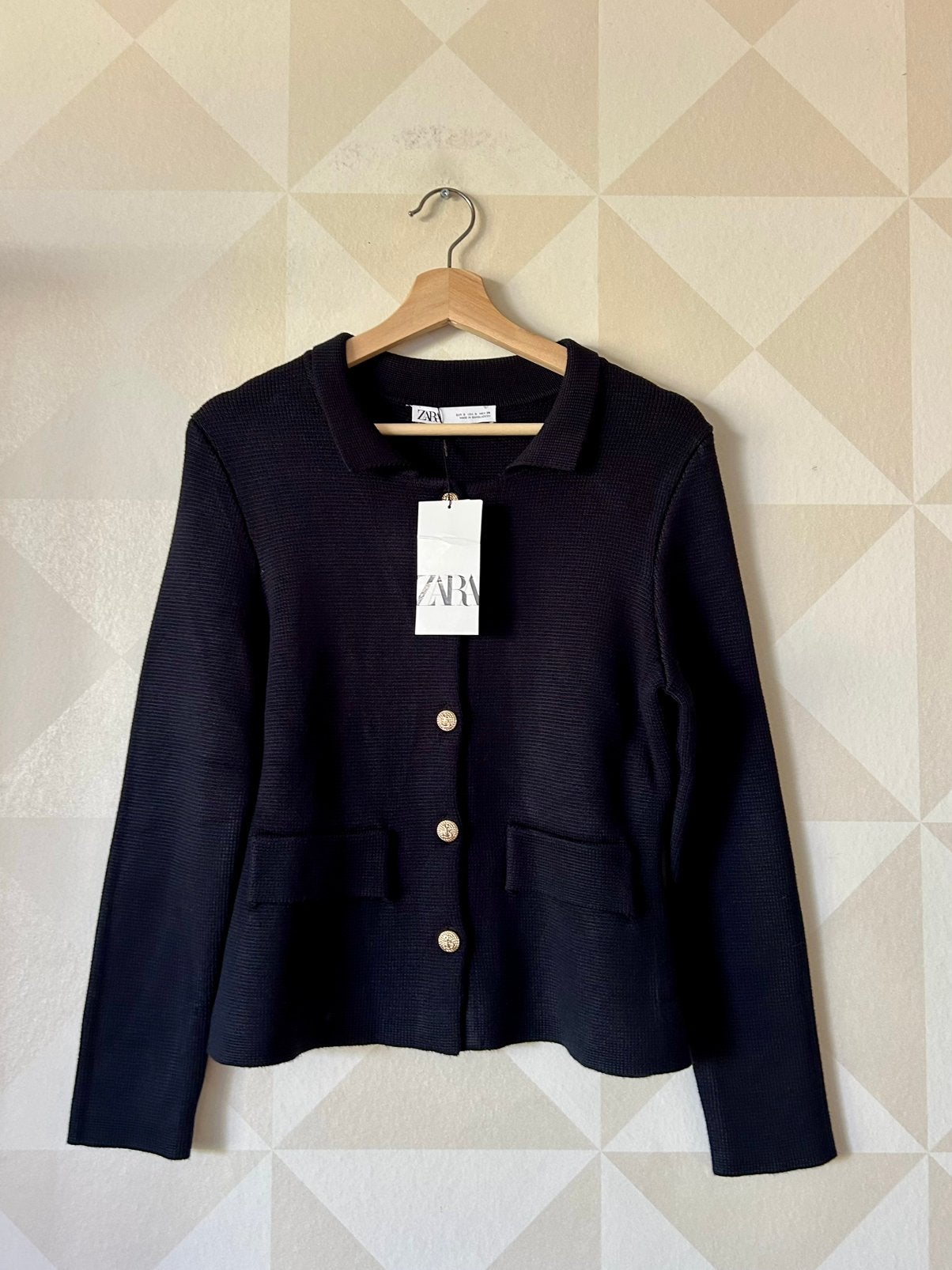 Zara vest zwart gouden knoop anker S/36 NIEUW, Nieuw, Ophalen of Verzenden, Maat 36 (S), Zara