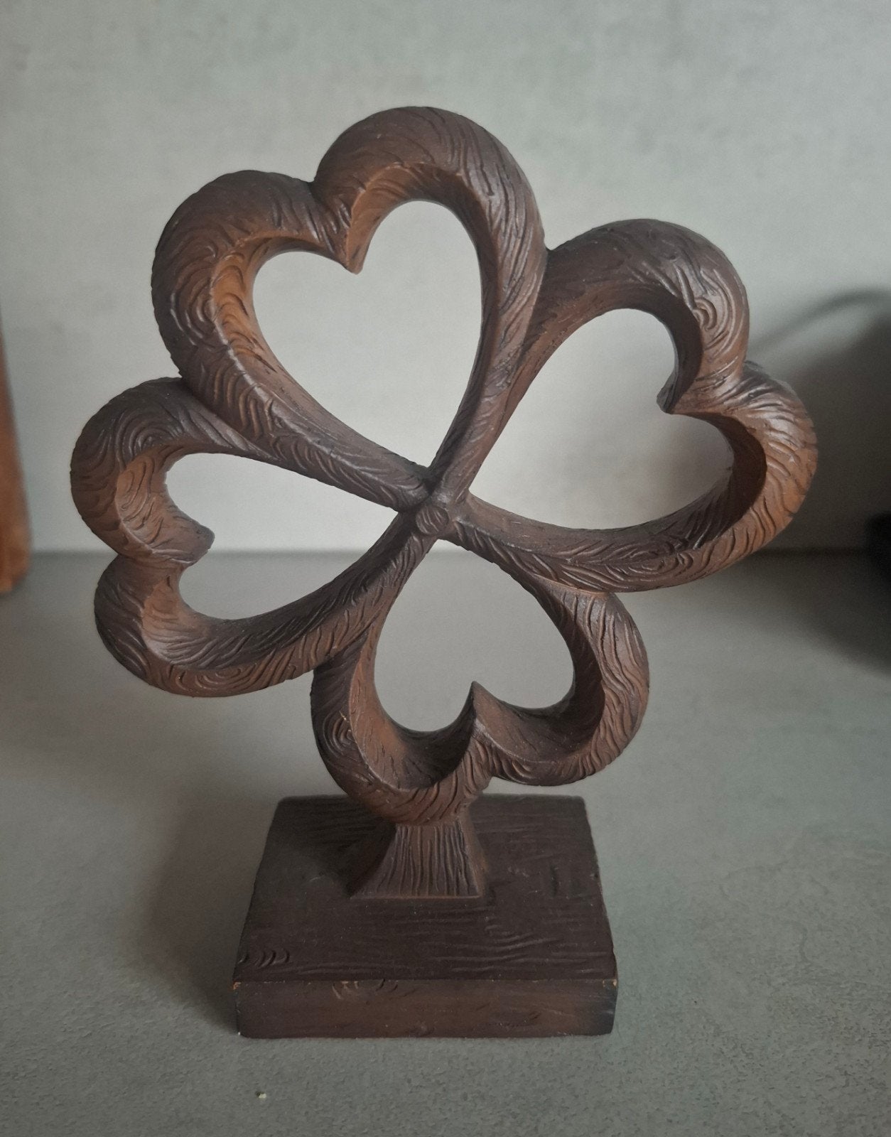 Metalen klavertje vier-ornament met hartvormige blaadjes, Ophalen of Verzenden