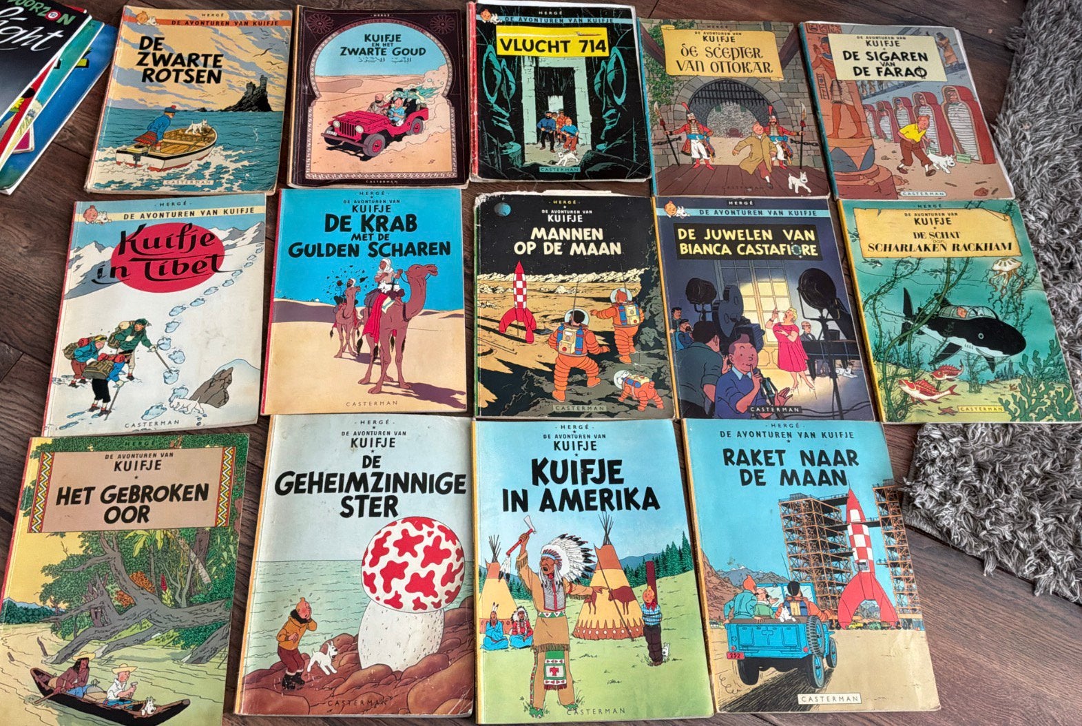 Kuifje (Tintin) stripboeken – 15 albums – Hergé – klassiek, Ophalen, Zo goed als nieuw, Stripboeken