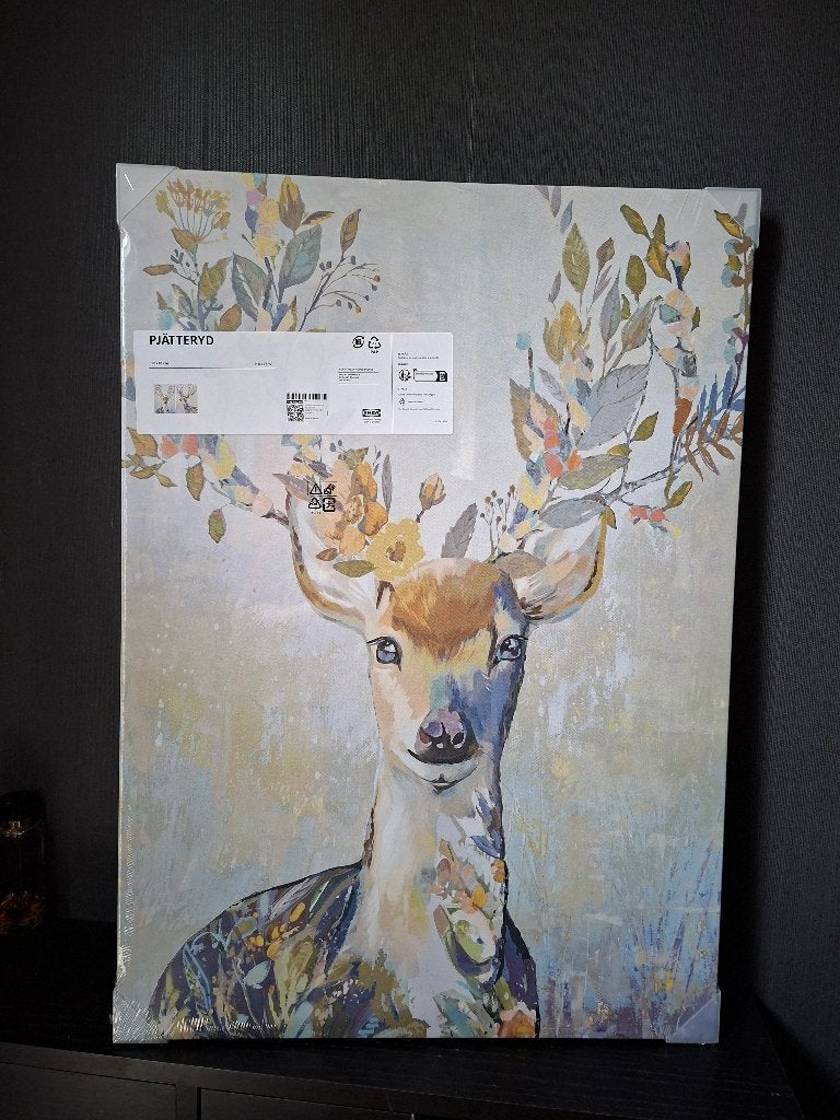 Ikea PJÄTTERYD  50 x 70 cm hert, Ophalen, 50 – 75, Nieuw, Schilderij