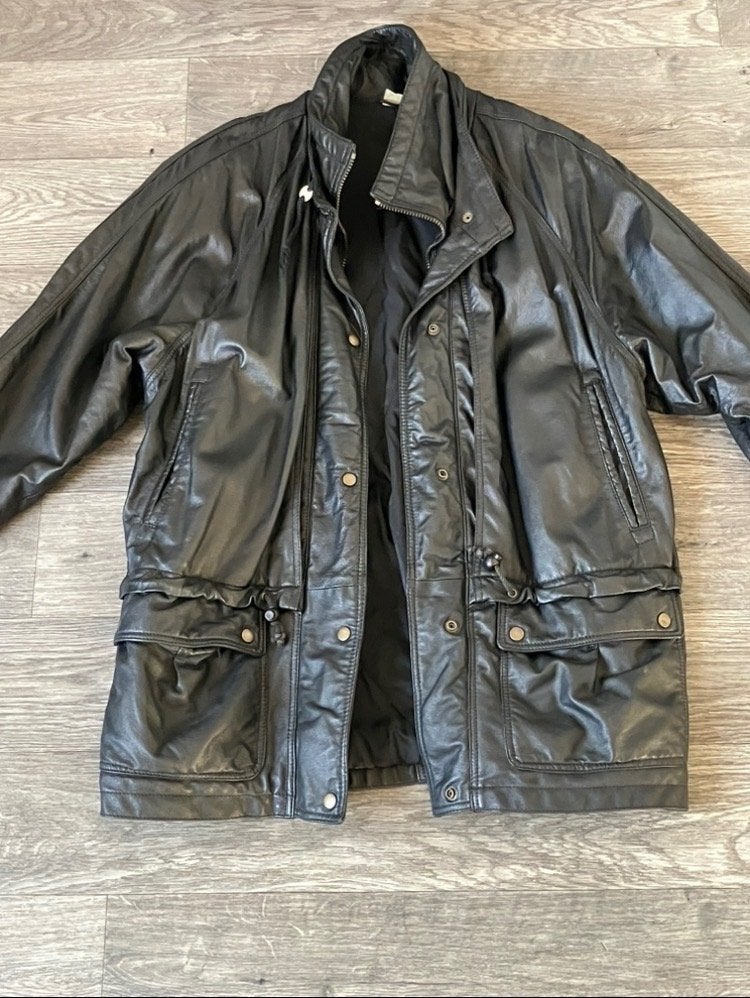 Echt Lederen Vintage Dames Parka, Zwart In Nieuwstaat !!, Kleding | Dames, Ophalen of Verzenden, Nieuw, Maat 38/40 (M), Zwart