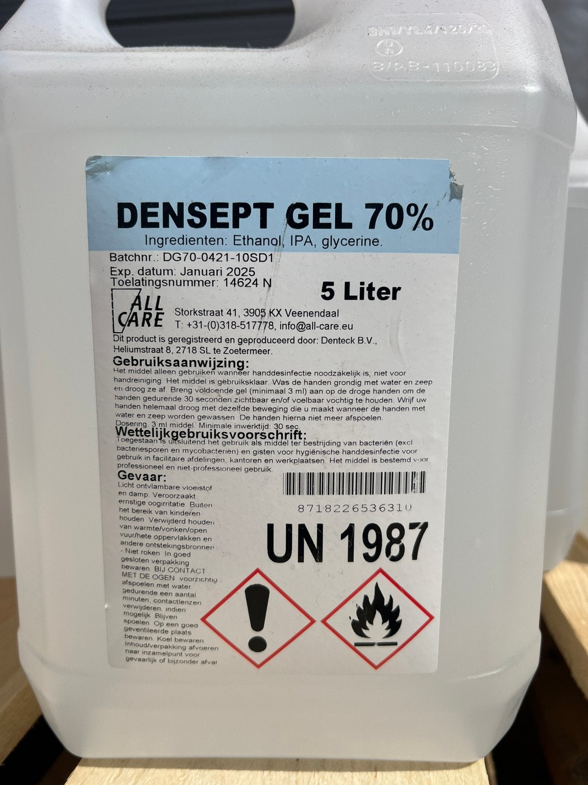 Handdesinfectie. 5 ltr cans, Huis en Inrichting, Ophalen, Denteck, Overige typen, Info@denteck.nl