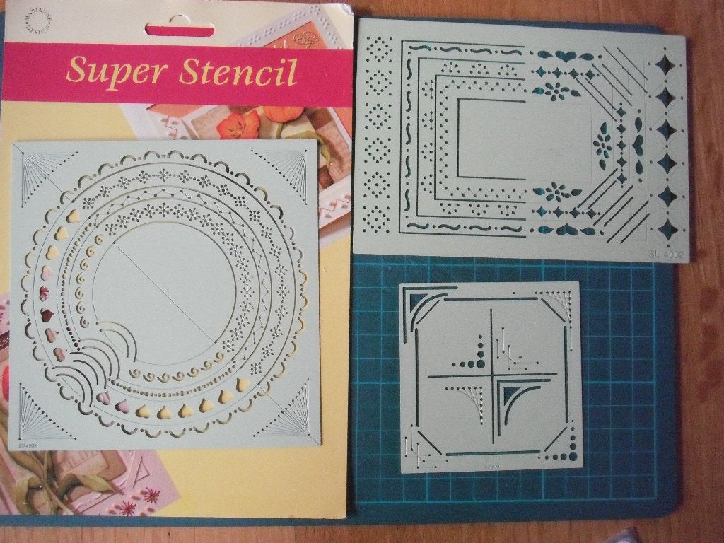 set van 3 Super Stencils metaal, Hobby en Vrije tijd, Kaarten | Zelf maken, Ophalen of Verzenden, Zo goed als nieuw, Overige thema's