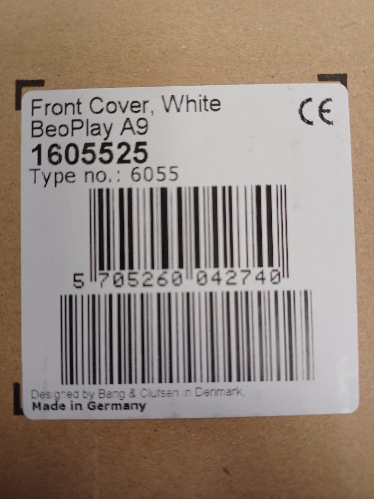 B&O BeoPlay A9 Witte Front Cover (Type 6055), Nieuw, Struer, Denemarken, Bang & Olufsen, Info@bang-olufsen.com