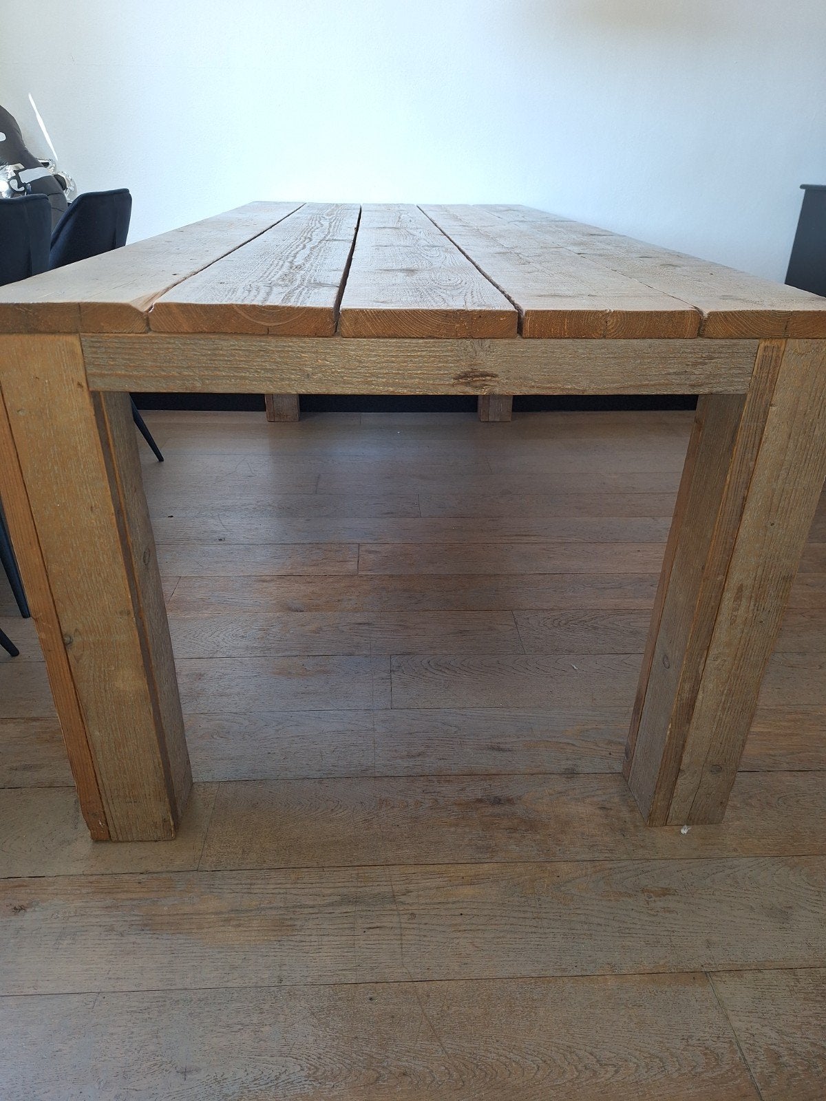 Steigerhouten eetkamertafel voor 6 personen, Ophalen, 200 cm of meer, 50 tot 100 cm, Vijf personen of meer