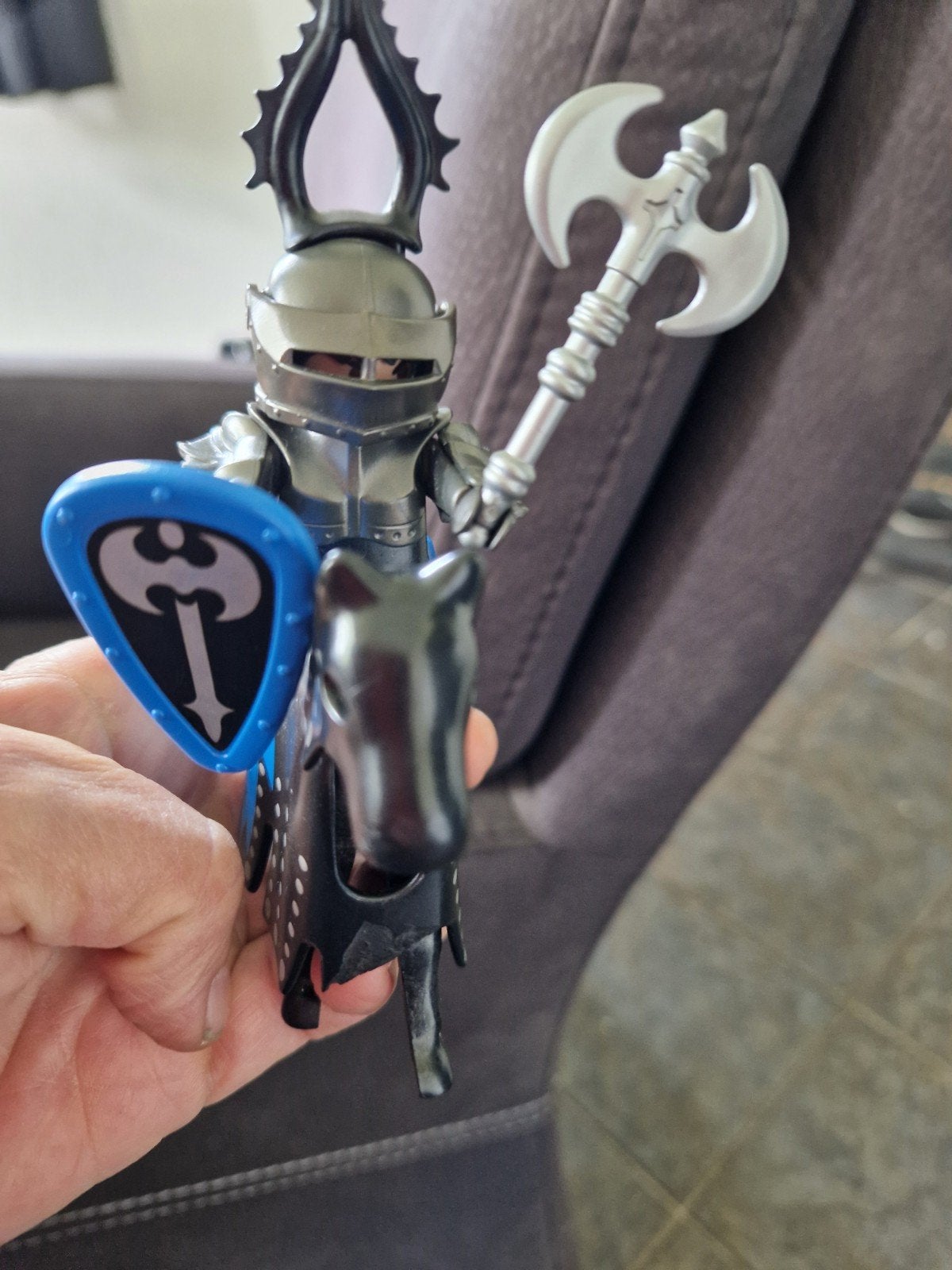 Playmobil Ridder met Paard en Bijl - Zilveren Harnas, Ophalen of Verzenden, Gebruikt