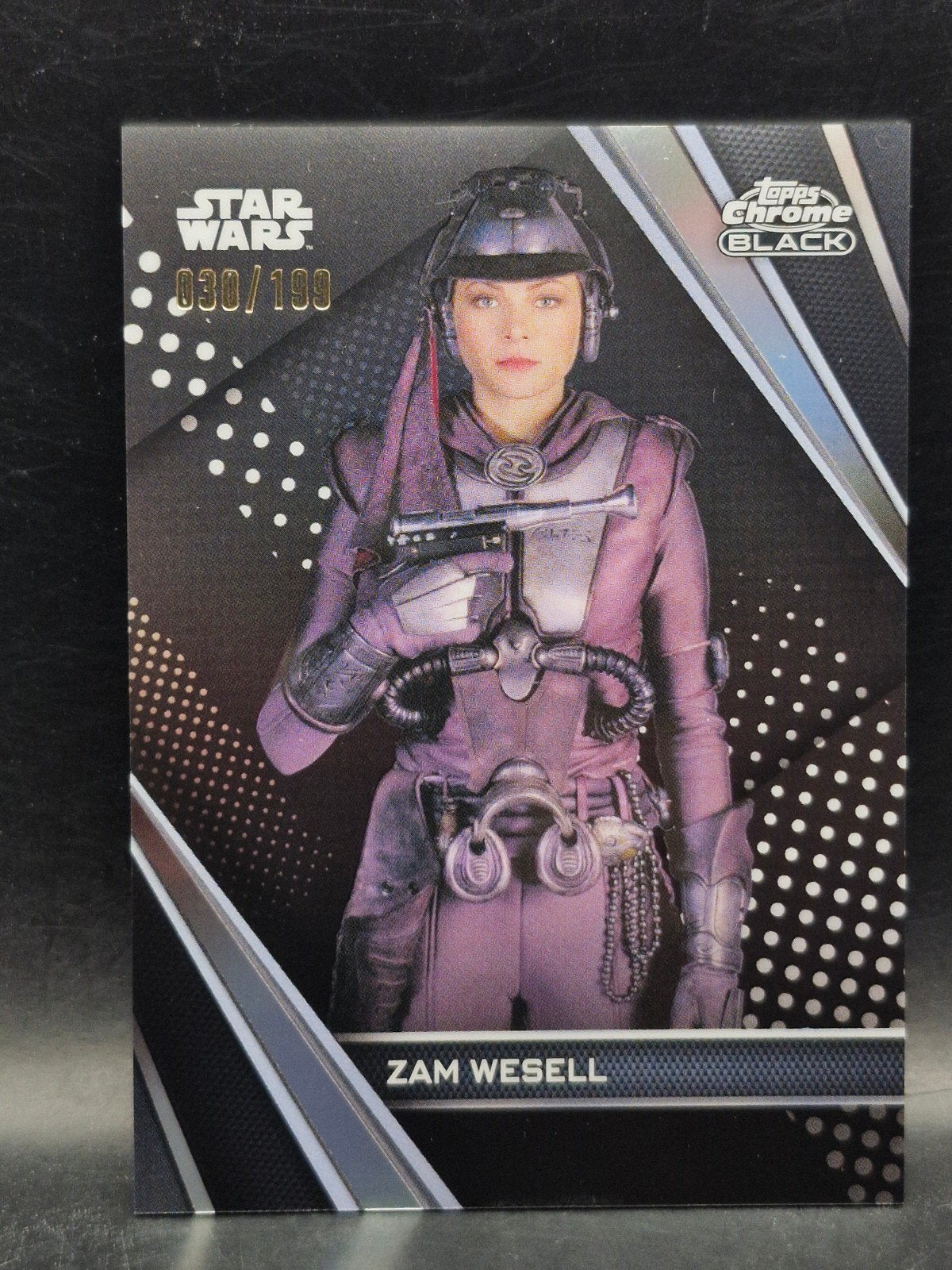 zam wesell star wars Limited edition 30/199 topps chrome, Verzenden, Zo goed als nieuw, Actiefiguurtje