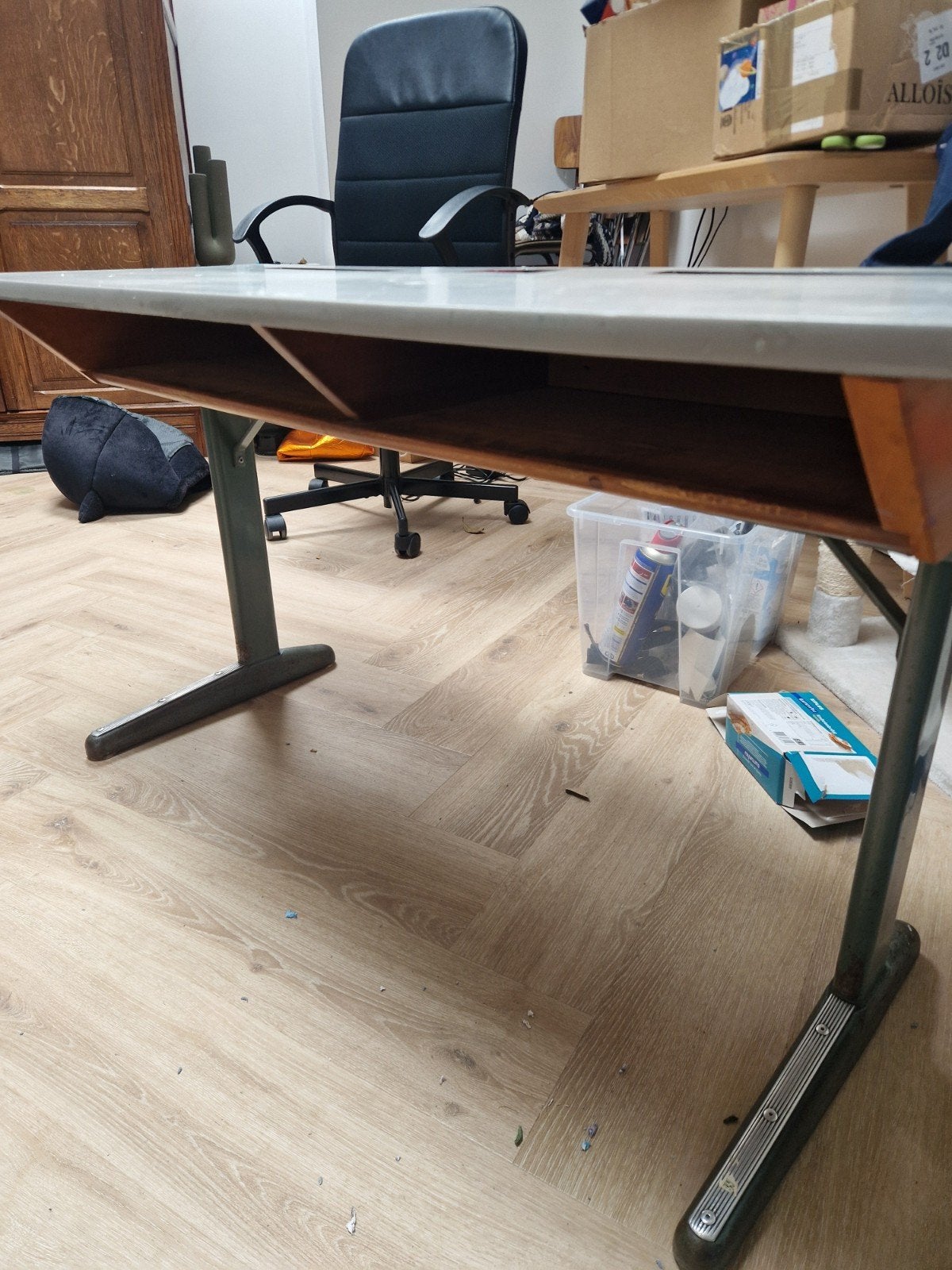 Vintage Schoolbureau / Tekentafel van Ero Ede, Gebruikt, Metaal, Schoolbureau, Vintage