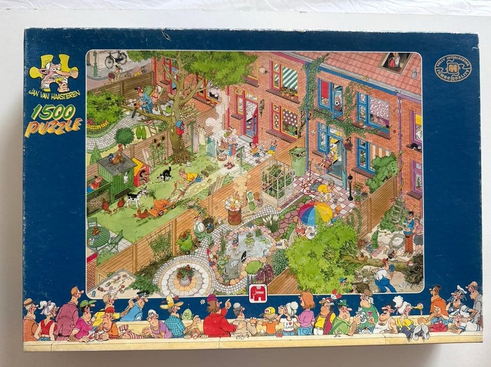 Jan van haasteren puzzel 1500 - de buren, Ophalen of Verzenden, 500 t/m 1500 stukjes, Zo goed als nieuw