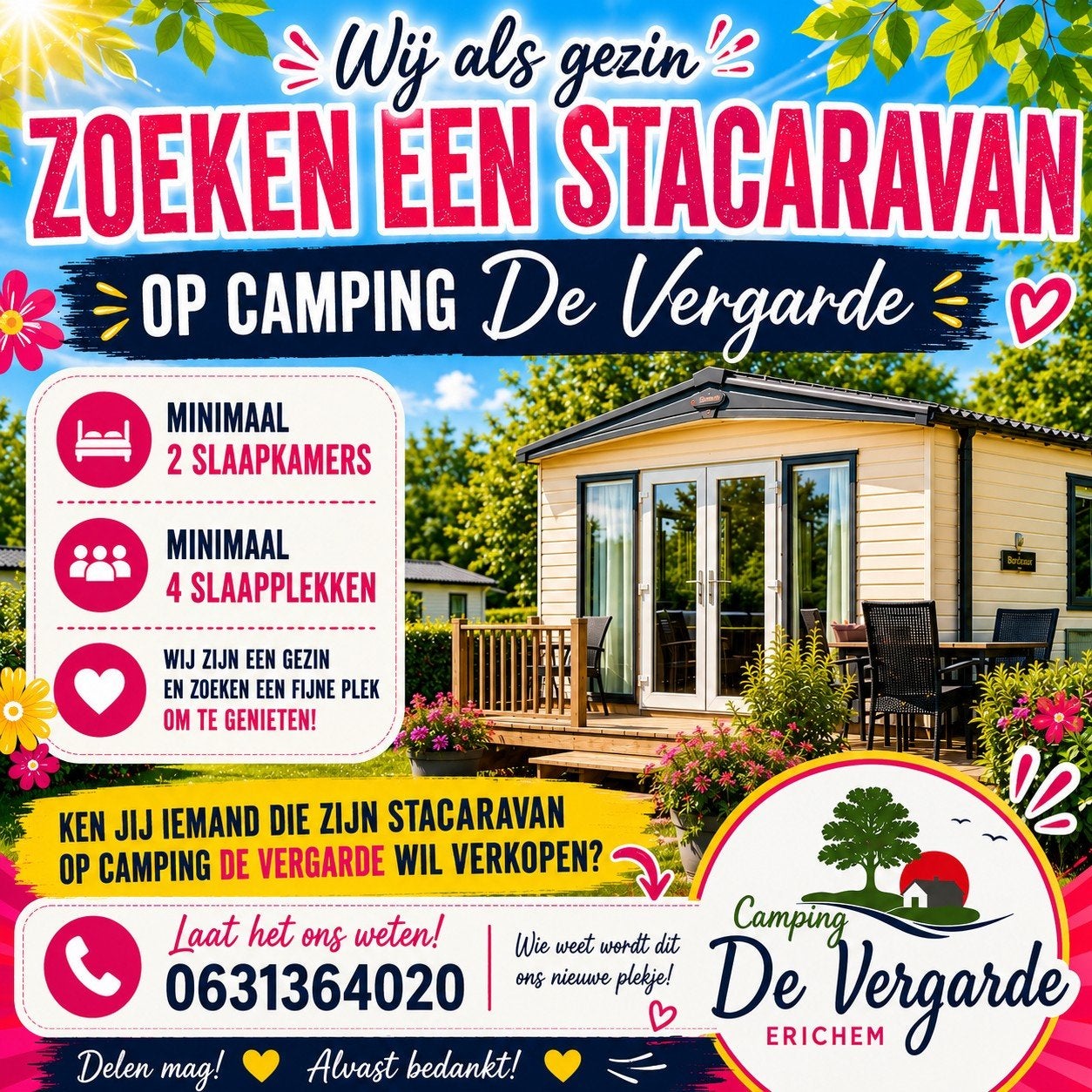 Op zoek naar: Stacaravan op camping de Vergarde, Ophalen, Zo goed als nieuw