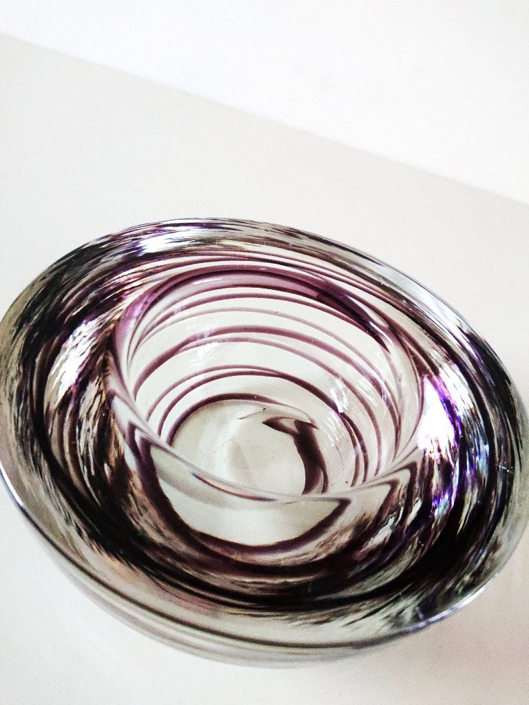 Vintage jaren 60/70 Kosta Boda Swirl glazen theelicht, Antiek en Kunst, Verzenden