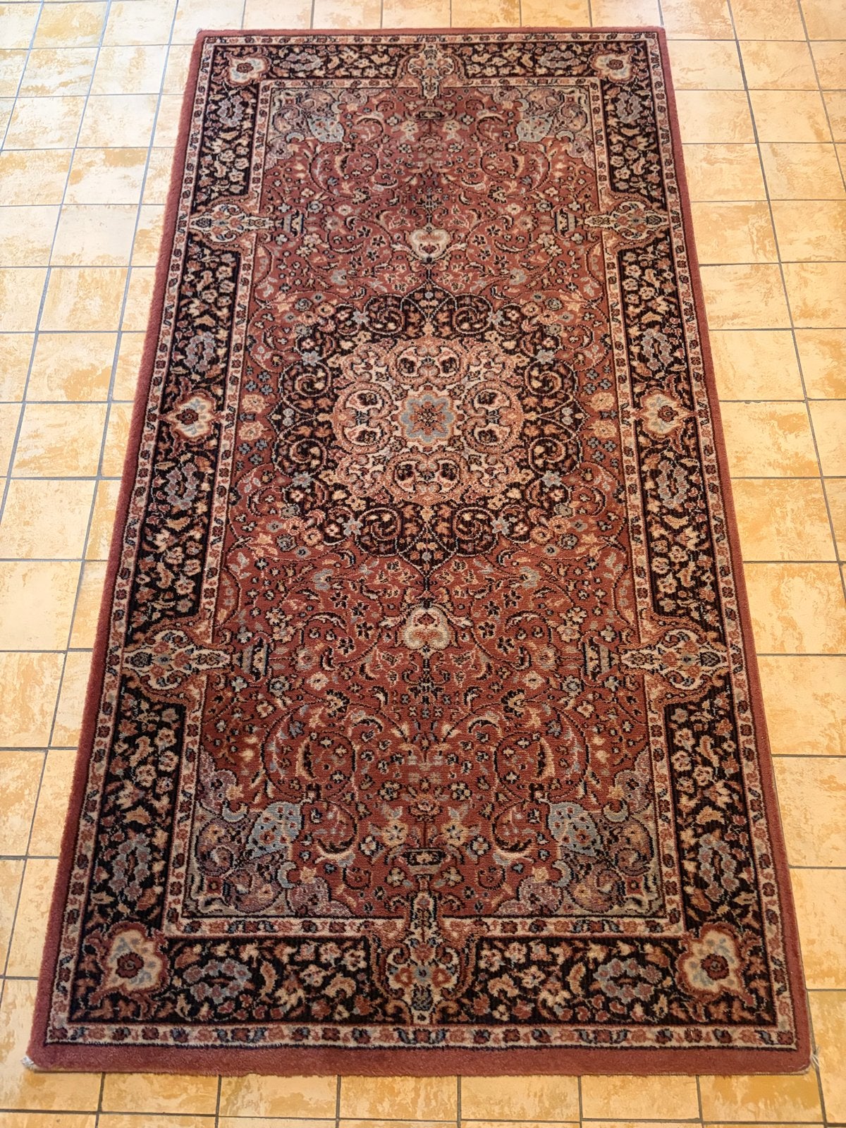 Prachtig Louis de Poortere Kazakstan tapijt, 67x130 cm, Huis en Inrichting, Stoffering | Tapijten en Kleden, 100 tot 150 cm, Zo goed als nieuw
