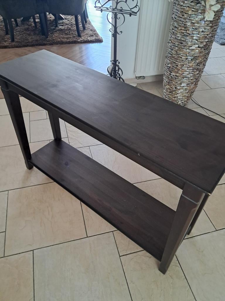 Sidetable Donker Bruin, Huis en Inrichting, Tafels | Sidetables, 100 tot 150 cm, Ophalen of Verzenden, Zo goed als nieuw, 25 tot 50 cm