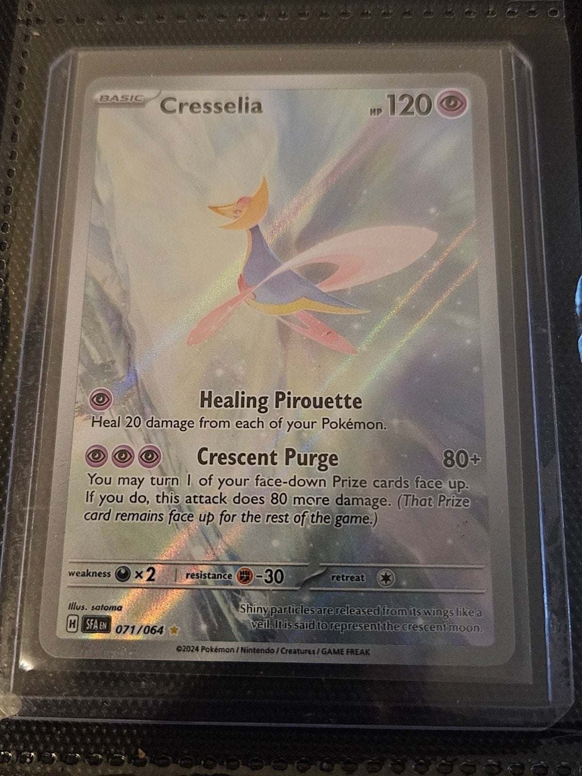 Pokemon Cresselia 071/064 Shrouded Fable, Ophalen of Verzenden, Zo goed als nieuw, Losse kaart, Foil