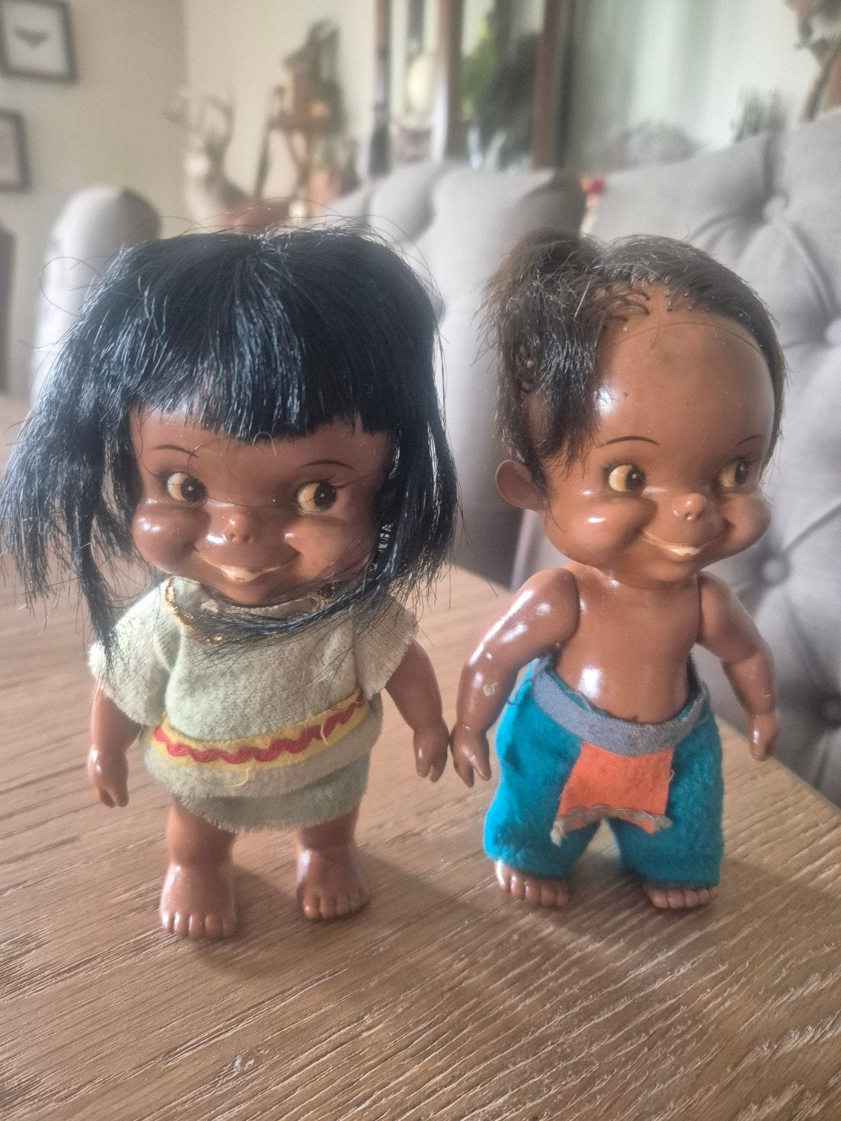 twee speciale jaren 70 hawaiaanse popjes, Ophalen of Verzenden, Pop