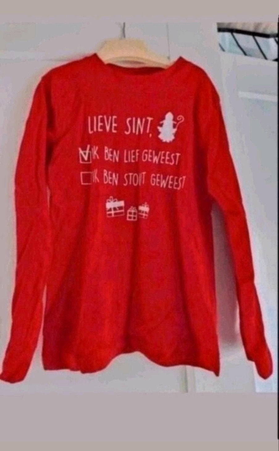 Mooi Sinterklaas t-shirt maat 110-116, Ophalen of Verzenden, Zo goed als nieuw, Jongen of Meisje, Shirt of Longsleeve