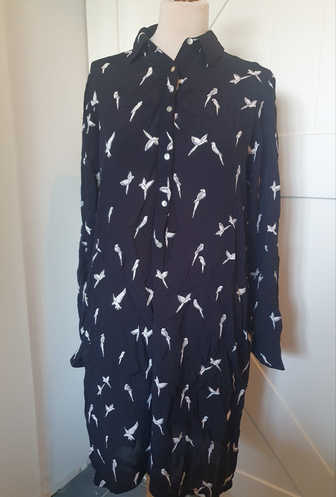 Costes Basic Jurk met Papegaaienprint - Maat S, Costes Basic, Zwart, Ophalen of Verzenden, Zo goed als nieuw