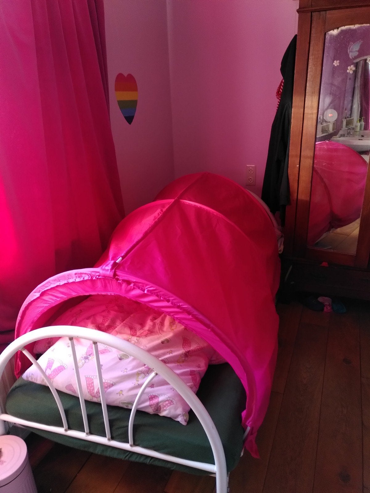 Roze bedtent voor 1 persoonsbed, Ophalen of Verzenden, Zo goed als nieuw
