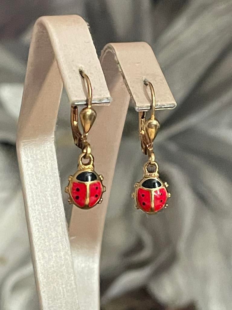 18 karaat gouden oorbellen, Hangers, Ophalen of Verzenden, Zo goed als nieuw, Nvt
