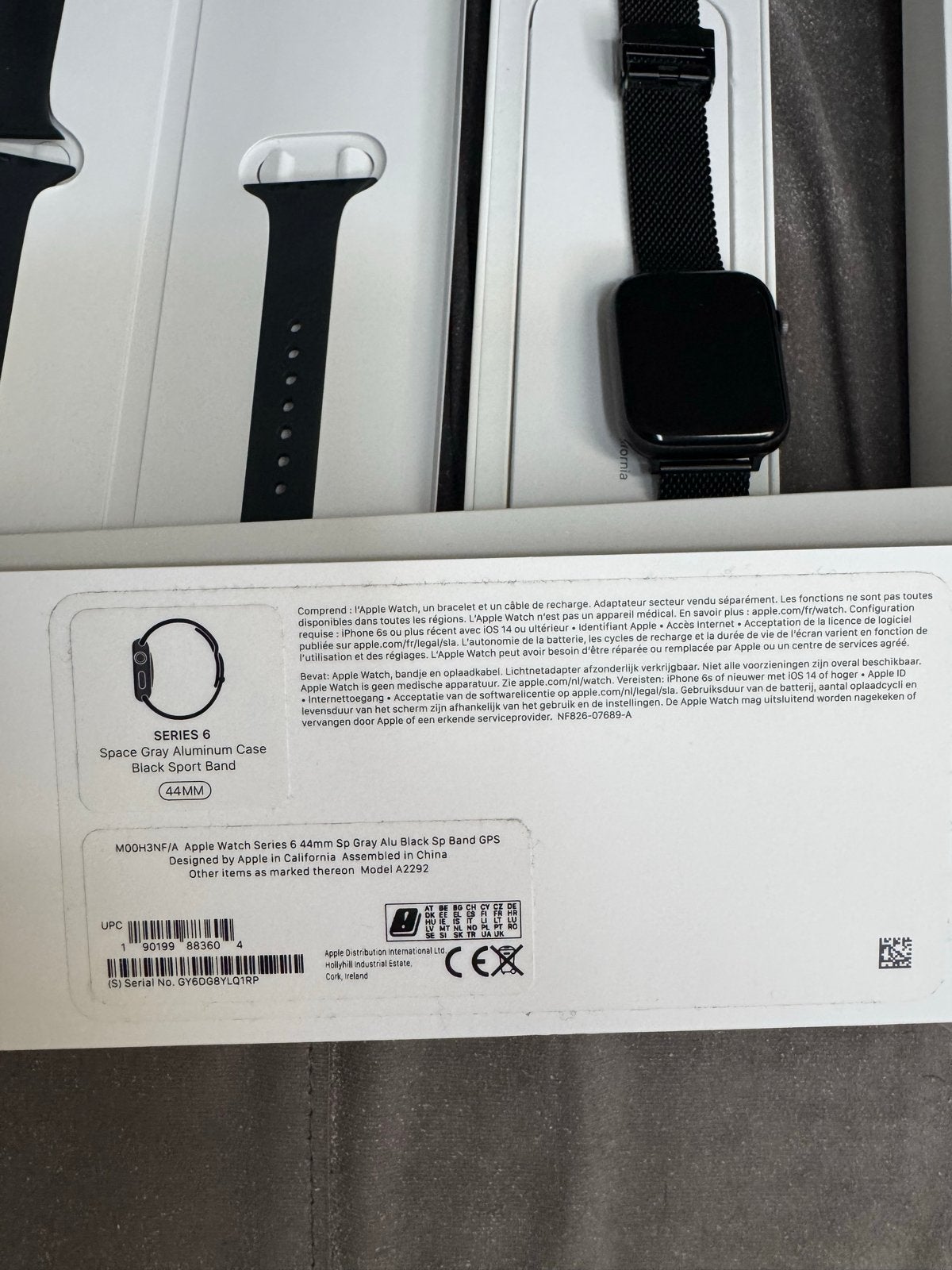 Apple Watch Series 6 44mm Space Gray Aluminium GPS, Zwart, IOS, Ophalen of Verzenden, Waterdicht