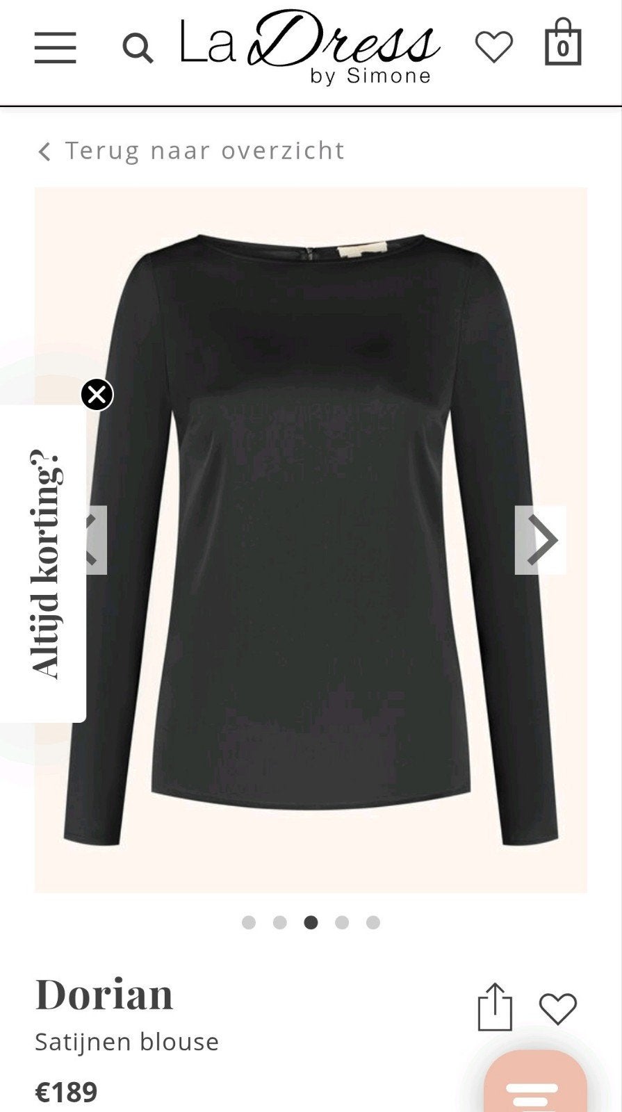 Mooie blouse ladress la dress mt m Dorian, Maat 38/40 (M), Verzenden, Zwart, Zo goed als nieuw