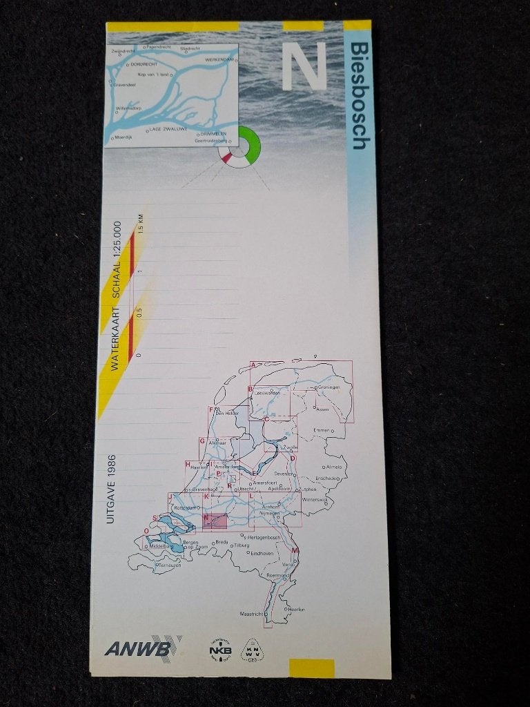 Waterkaart Biesbosch, Ophalen of Verzenden, Zo goed als nieuw