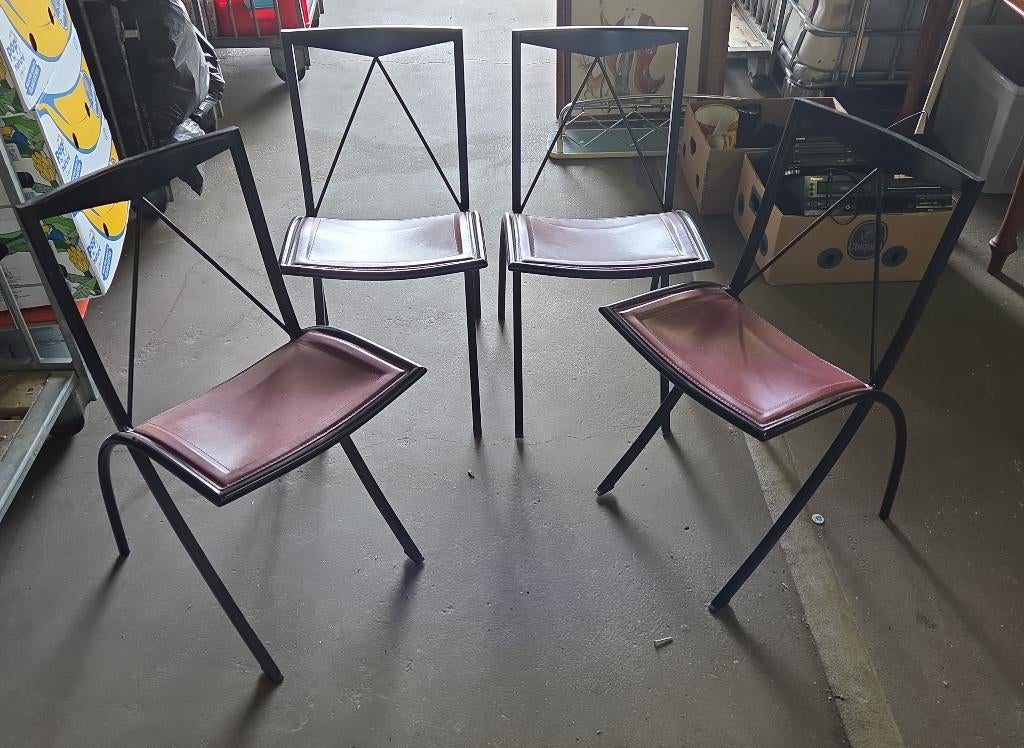 Vintage klapstoelen Giorgio Cattelan italia, Huis en Inrichting, Ophalen, Zwart, Vier, X