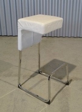 Barkrukken Fizz van Wiesner-Hager. WIT leer, Ophalen, 60 tot 90 cm, Leer, Gebruikt