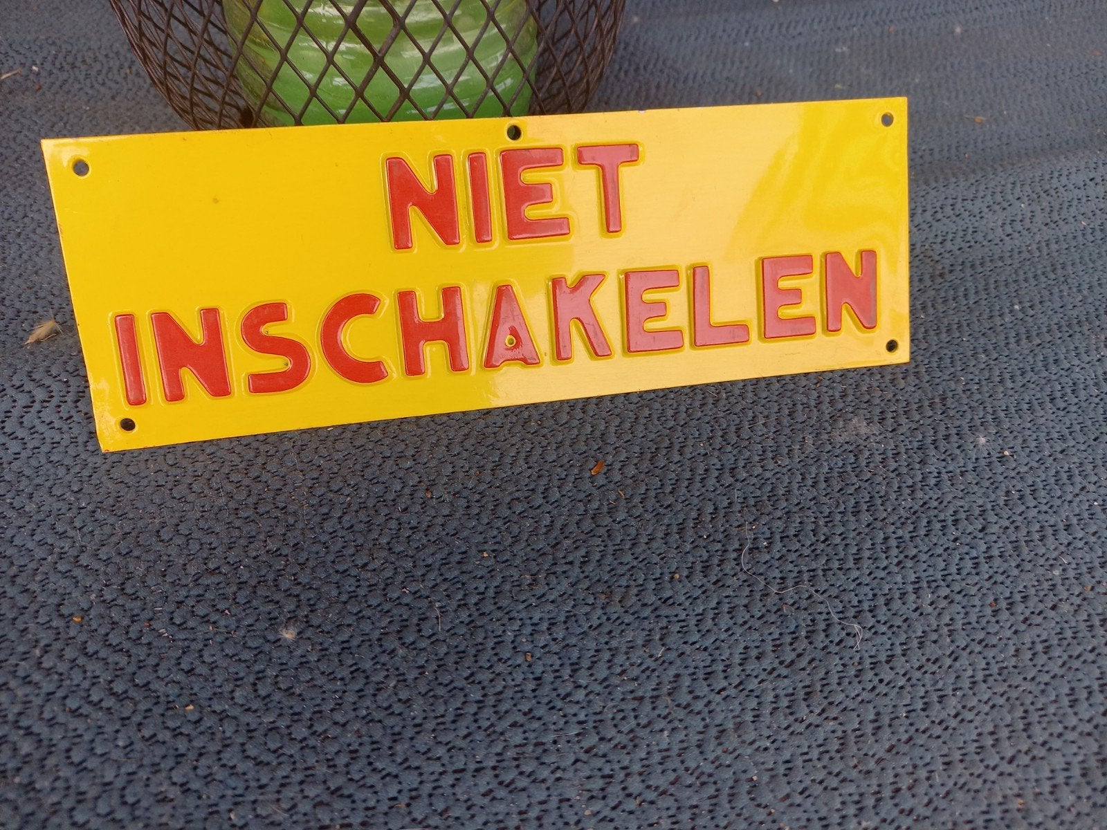 2 nog nieuwe Bordjes NIET INSCHAKELEN aluminium, Ophalen of Verzenden, Nieuw, Reclamebord