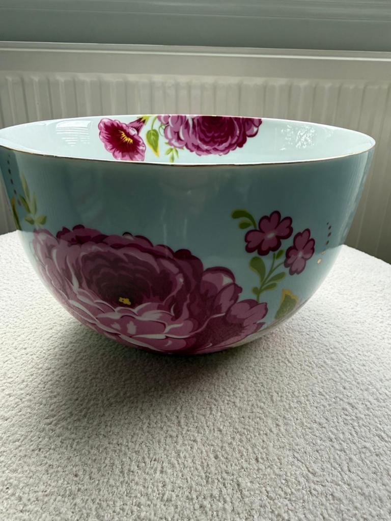 PIP studio Floral kom blauw - 23 cm, Ophalen, Zo goed als nieuw, Kom(men), Overige stijlen