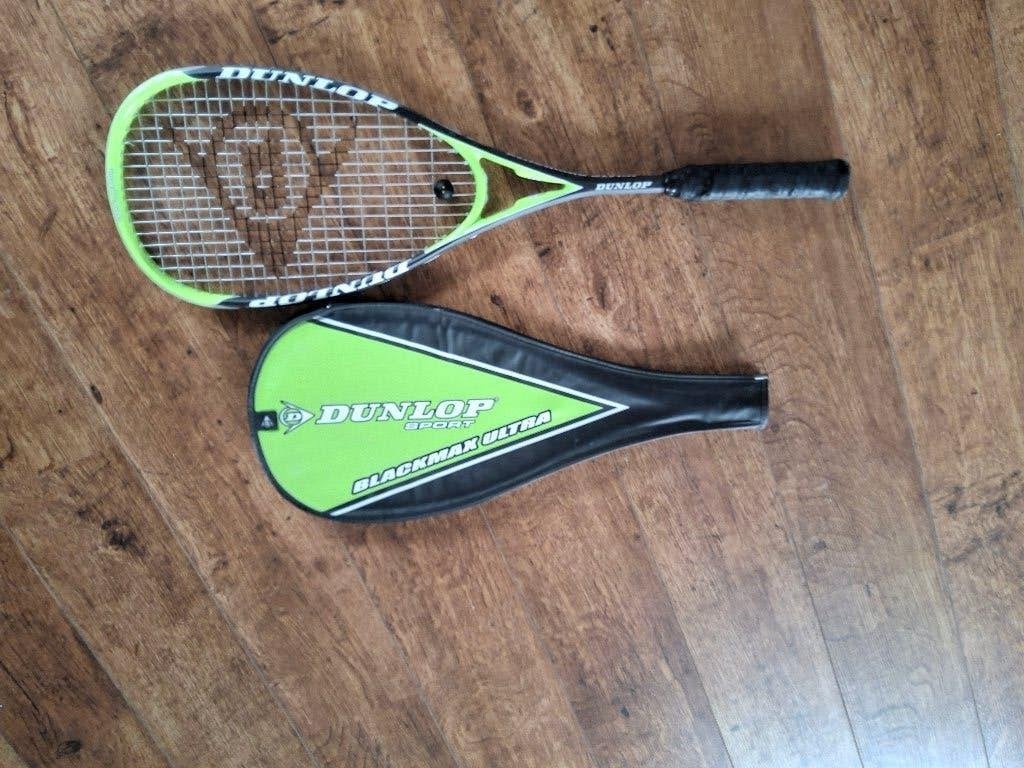 Dunlop Sport Black Max Ultra Squashracket (incl. hoezen), Ophalen of Verzenden, Gebruikt, Met hoes