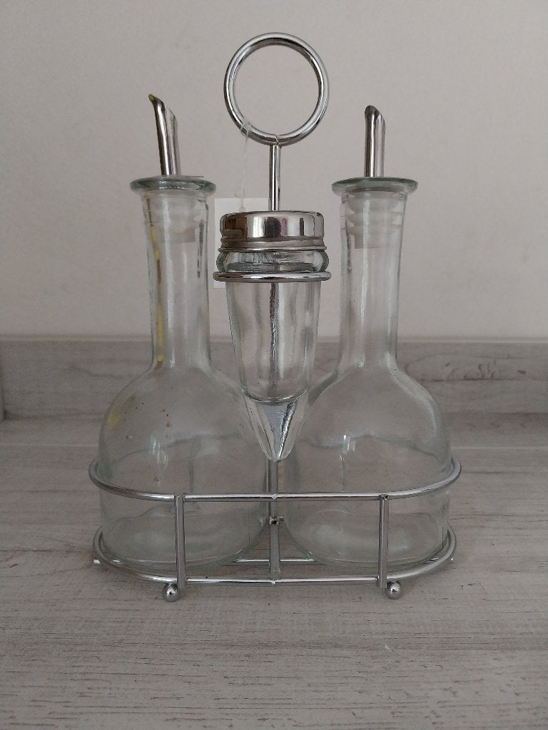 Prachtig setje met 2 flesjes voor olie en zout en peper set, Voorraadpot, Ophalen of Verzenden, Nieuw