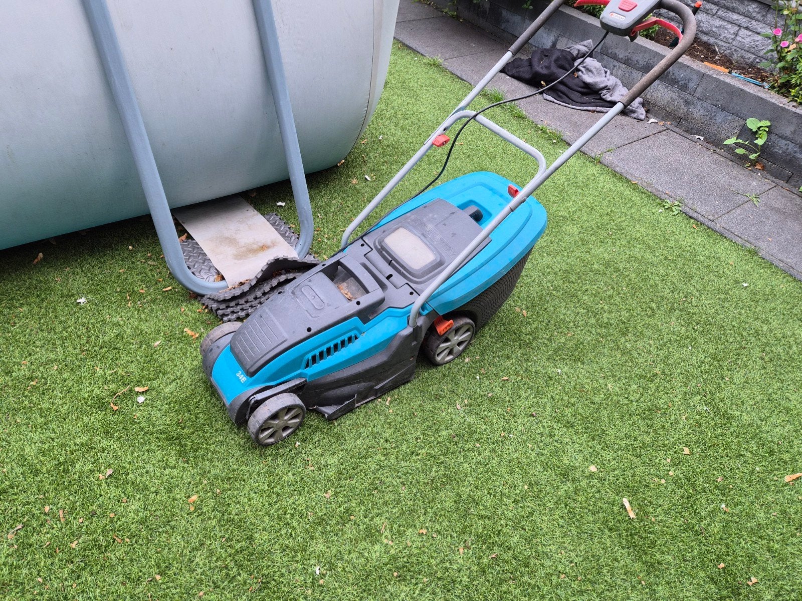 Gardena PowerMax 34E elektrische grasmaaier, Cirkelmaaier, Gebruikt, Elektrische grasmaaier, Ophalen of Verzenden