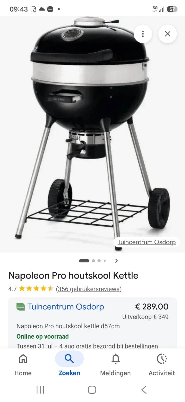 BBQ NAPOLEON PRO HOUTSKOOL KETTLE, Ophalen, Zo goed als nieuw