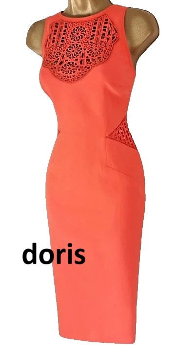 koraal jurk Karen Millen maat 14/42, Maat 42/44 (L), Ophalen of Verzenden, Zo goed als nieuw, Boven de knie