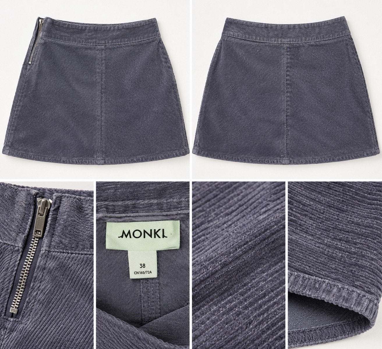 Monkl Lila Corduroy Rokje Maat 38, Maat 38/40 (M), Paars, Ophalen of Verzenden, Gedragen