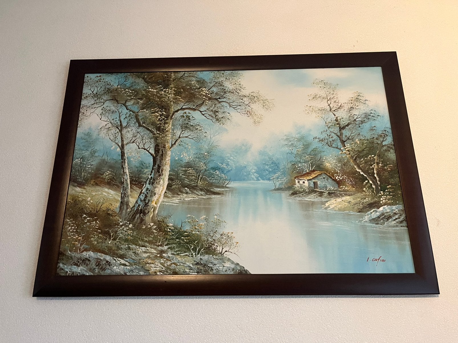 Landelijk schilderij van cafieri, Ophalen