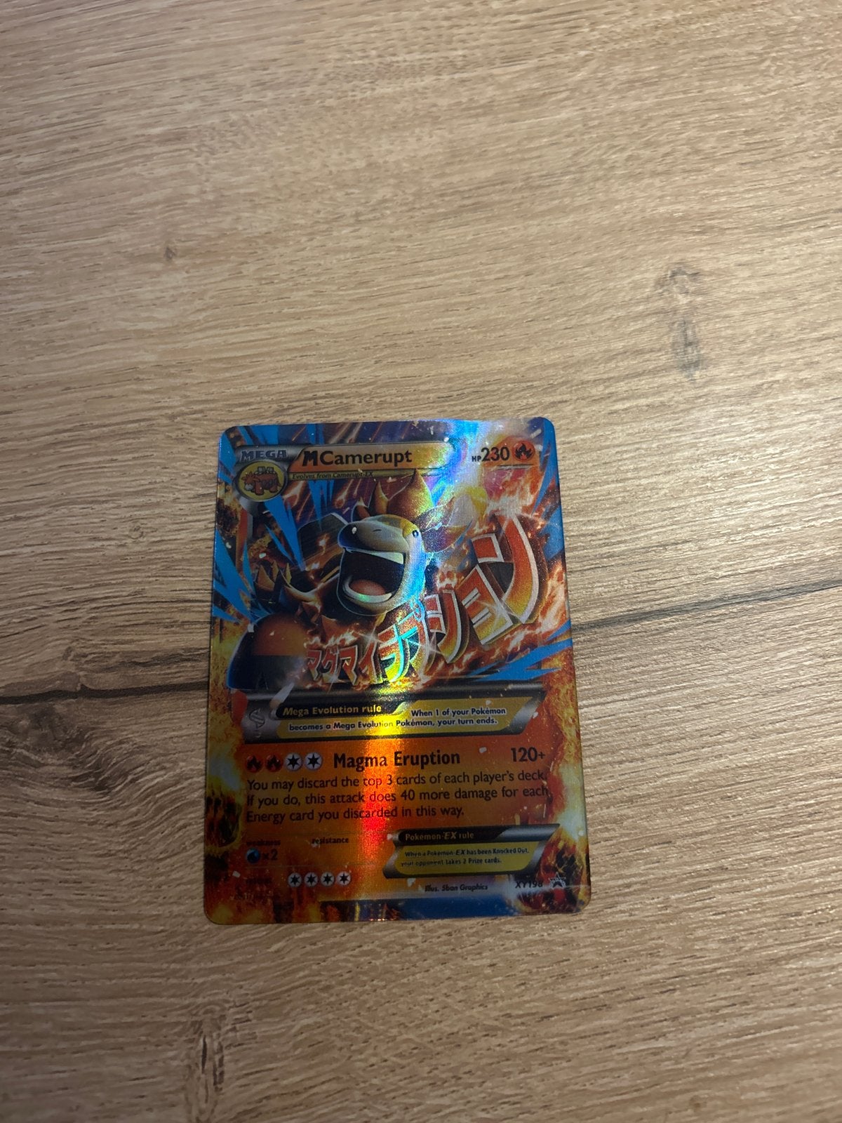 Pokémon Kaart: Mega Camerupt EX (Foil), Ophalen of Verzenden, Zo goed als nieuw, Losse kaart, Foil