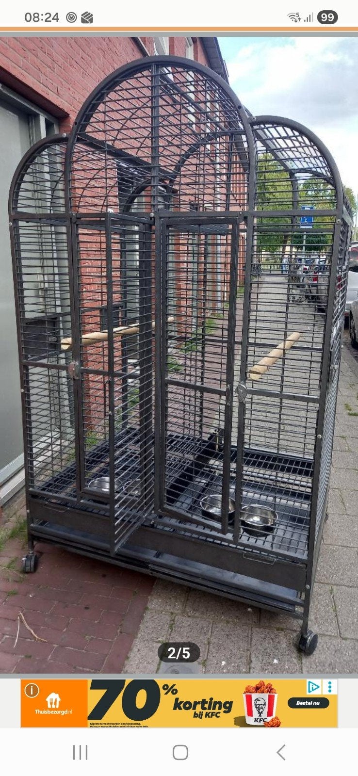 grote Ara papegaaienkooi zgan, Ophalen, Zo goed als nieuw, Metaal, Vogelkooi