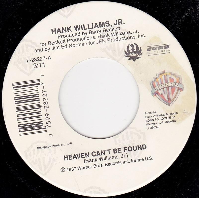Hank Williams Jr - Heaven Can't Be Found 7", Cd's en Dvd's, Vinyl Singles, 7 inch, Single, Ophalen of Verzenden, Zo goed als nieuw