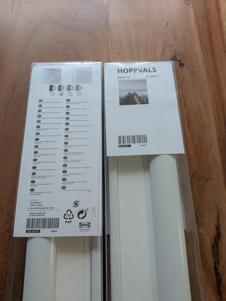 Hoppvals plisségordijnen - Nieuw in verpakking (5 stuks), Ophalen, Modern, Scandinavisch, 200 cm of meer, Wit