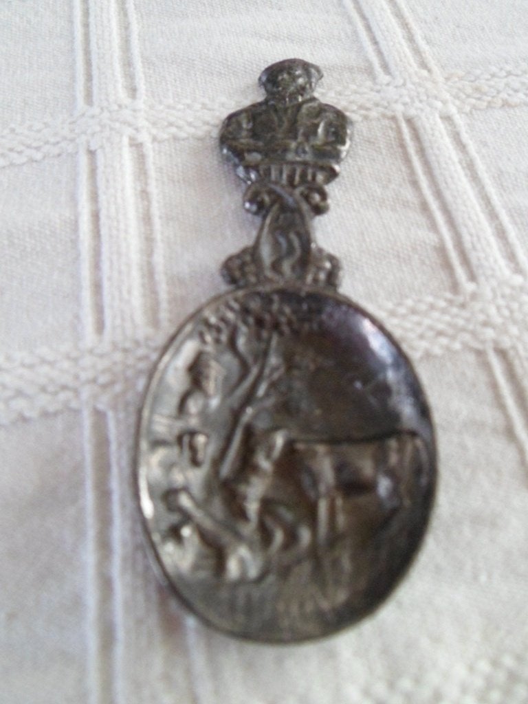 Bewerkt lepeltje van tin, Ophalen of Verzenden
