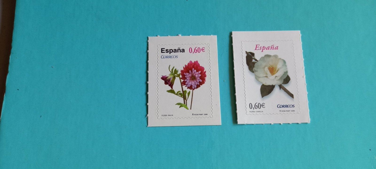 Ongebruikte Spaanse postzegels - Bloemen (Dahlia & Camelia), Ophalen of Verzenden, Postfris