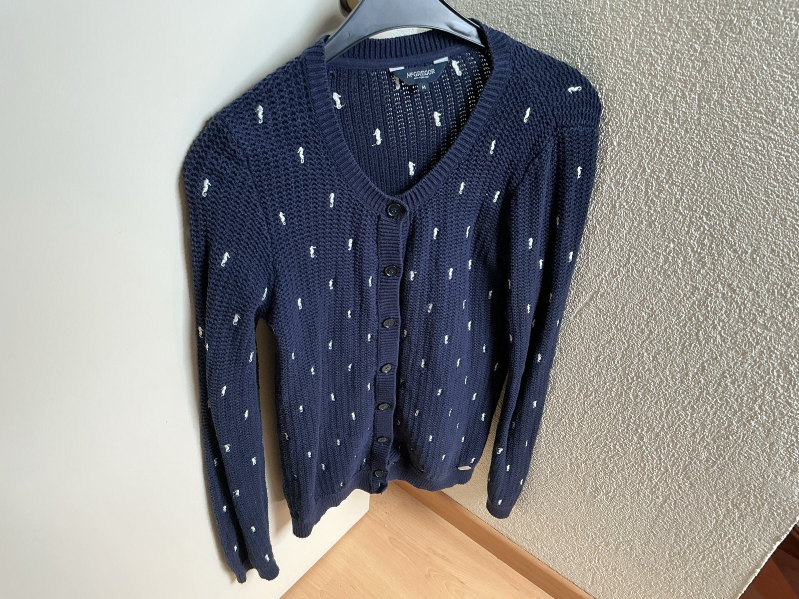 McGregor vest met zeepaardjesprint, Ophalen of Verzenden, Gedragen, Maat 38/40 (M), Blauw